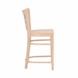 Linon Flint Set of 2 Lattice Back Counter Stools in Unfinished Natural Wood