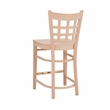 Linon Flint Set of 2 Lattice Back Counter Stools in Unfinished Natural Wood