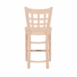 Linon Flint Set of 2 Lattice Back Counter Stools in Unfinished Natural Wood