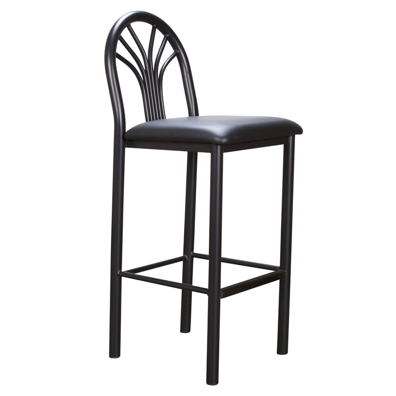 Linon Lemmie Metal Set of Two Commercial Grade Barstools in Black