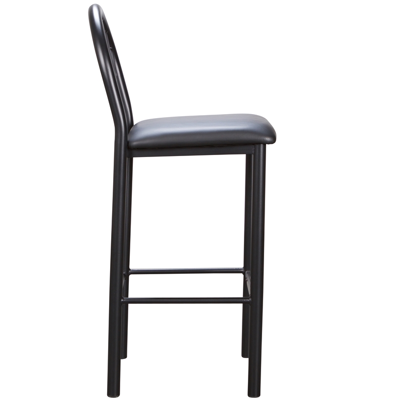 Linon Lemmie Metal Set of Two Commercial Grade Barstools in Black