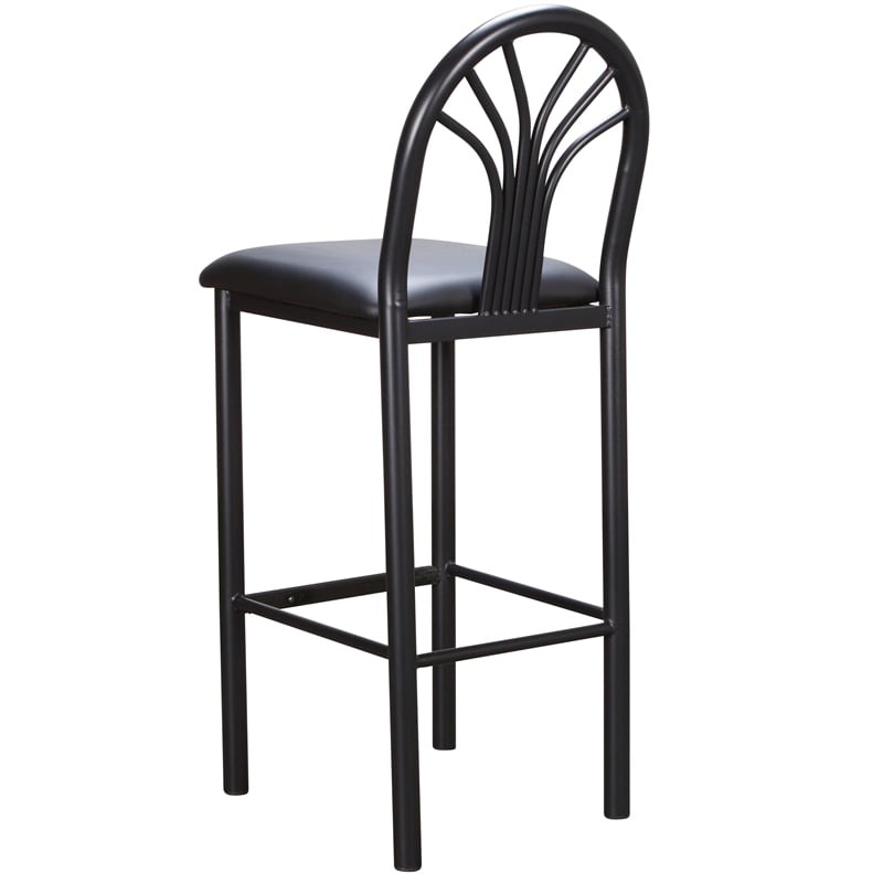 Linon Lemmie Metal Set of Two Commercial Grade Barstools in Black