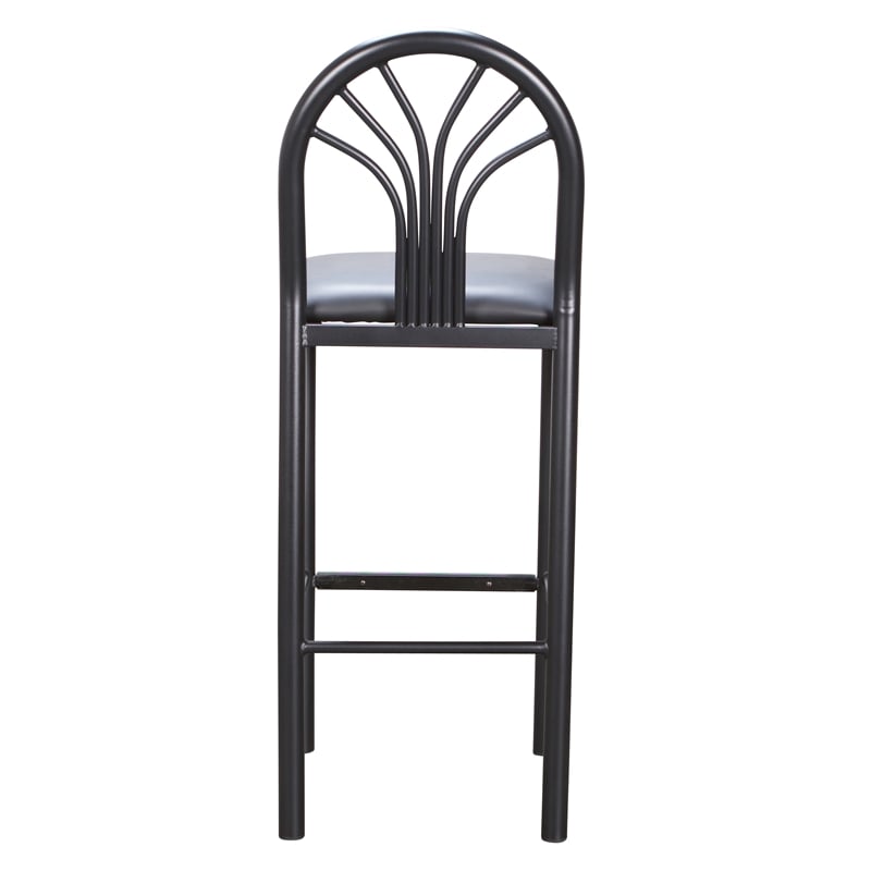 Linon Lemmie Metal Set of Two Commercial Grade Barstools in Black
