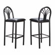 Linon Lemmie Metal Set of Two Commercial Grade Barstools in Black