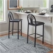 Linon Lemmie Metal Set of Two Commercial Grade Barstools in Black