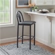 Linon Lemmie Metal Set of Two Commercial Grade Barstools in Black