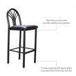 Linon Lemmie Metal Set of Two Commercial Grade Barstools in Black