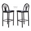 Linon Lemmie Metal Set of Two Commercial Grade Barstools in Black