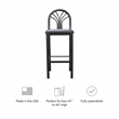 Linon Lemmie Metal Set of Two Commercial Grade Barstools in Black