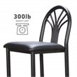 Linon Lemmie Metal Set of Two Commercial Grade Barstools in Black
