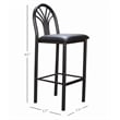 Linon Lemmie Metal Set of Two Commercial Grade Barstools in Black