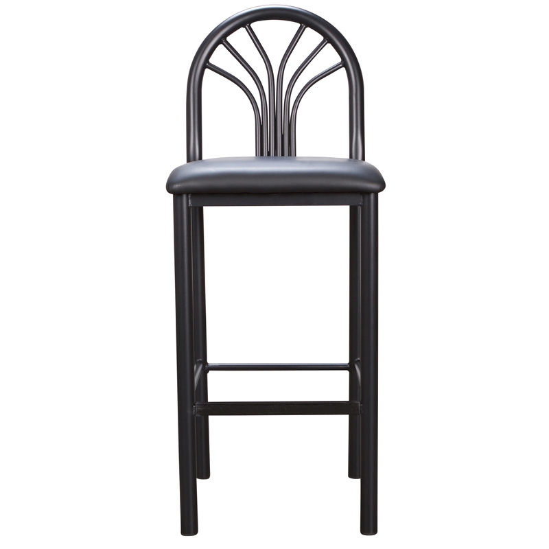 Linon Lemmie Metal Set of Two Commercial Grade Barstools in Black