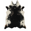 Linon Faux Hide Polyester Tufted Printed Area Rug in Black and White Salt Pepper