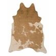 Linon Faux Hide Polyester Cowhide Tufted Printed Area Rug in Caramel and Cream