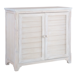 linon klein wood storage cabinet in whitewashed