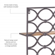 Linon Eli Wall Shelves Natural Distressed Wood Interwoven Iron Frame in Charcoal