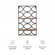 Linon Eli Wall Shelves Natural Distressed Wood Interwoven Iron Frame in Charcoal