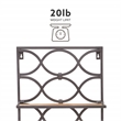 Linon Eli Wall Shelves Natural Distressed Wood Interwoven Iron Frame in Charcoal