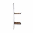 Linon Eli Wall Shelves Natural Distressed Wood Interwoven Iron Frame in Charcoal