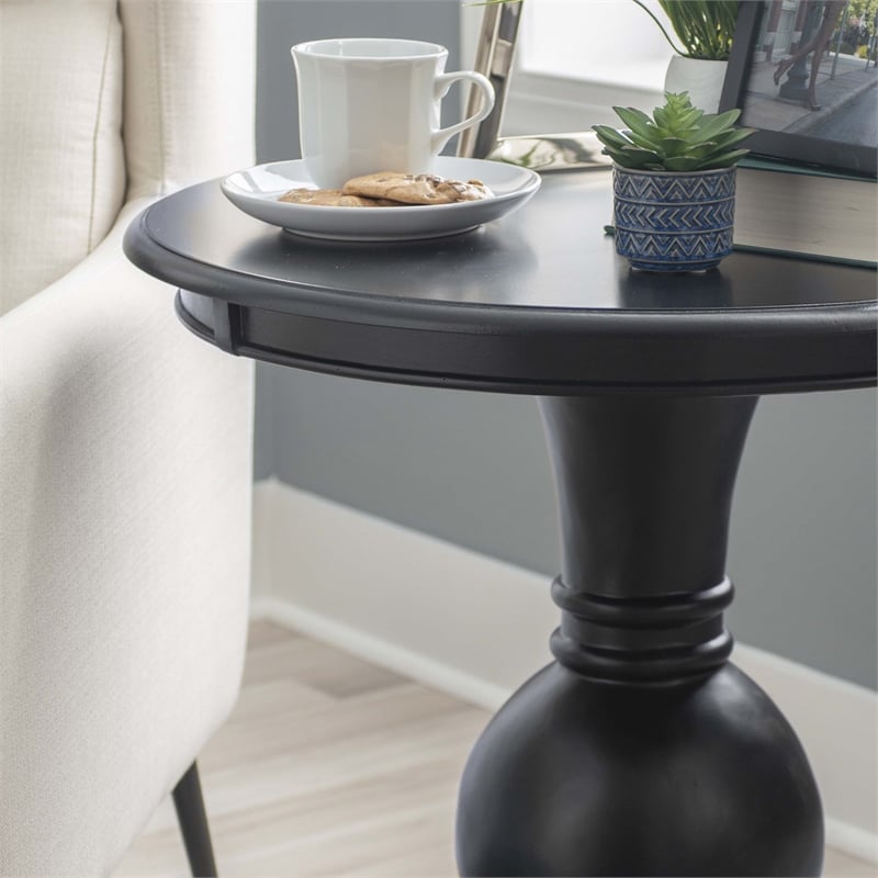 Linon Aspen Round Accent Table Pedestal Base 26.5