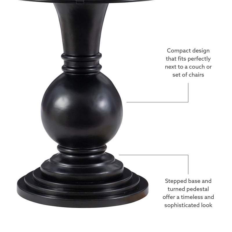Linon Aspen Round Accent Table Pedestal Base 26.5