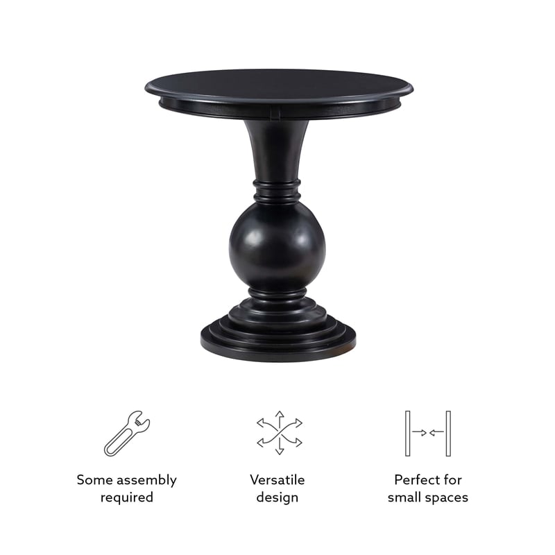Linon Aspen Round Accent Table Pedestal Base 26.5