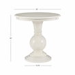 Linon Aspen Round Wood Accent Table Pedestal Base 26.5