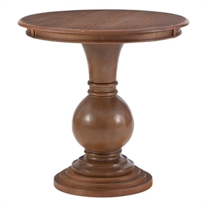 linon aspen round wood accent table in natural