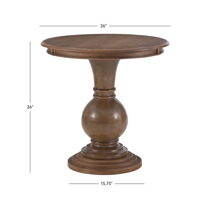 Linon Aspen Round Accent Table Pedestal Base 26.5