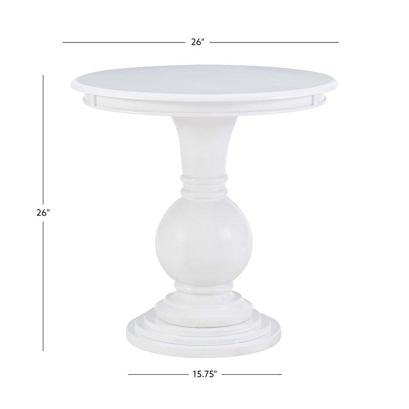 Linon Aspen Round Accent Table Pedestal Base 26.5