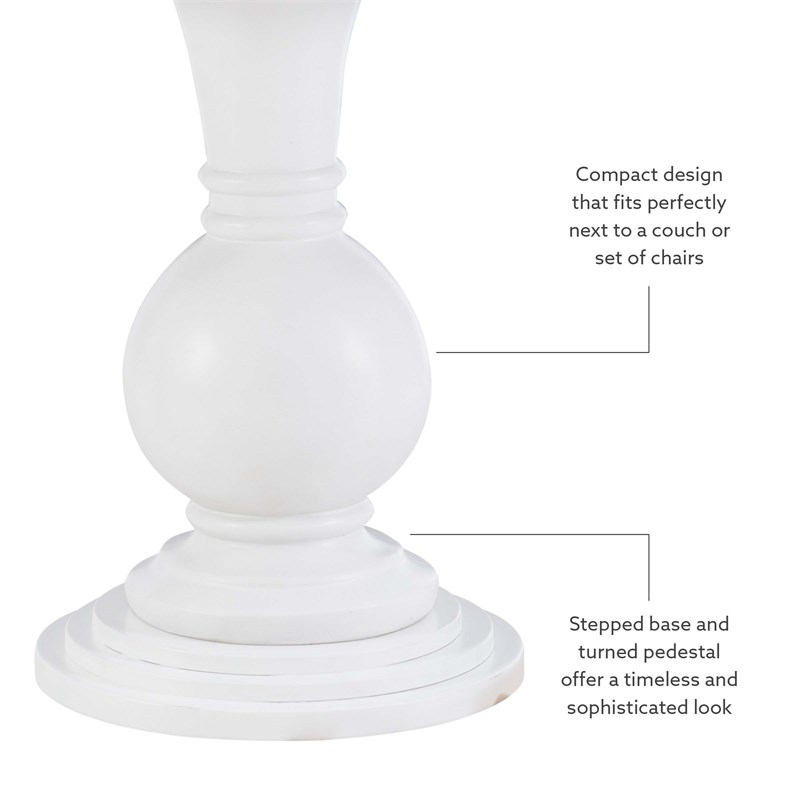 Linon Aspen Round Accent Table Pedestal Base 26.5