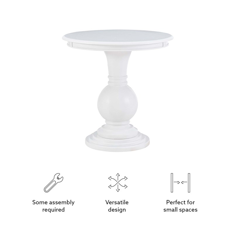 Linon Aspen Round Accent Table Pedestal Base 26.5