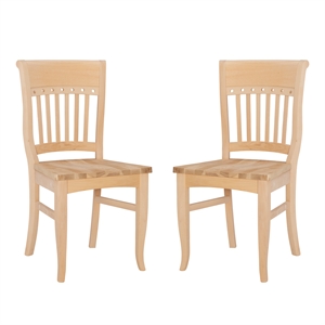 linon elsmore wood set of two chairs in unfinished