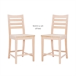Linon Elder Commercial Grade Set of Two Counter Stools in Unfinished Beechwood
