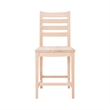 Linon Elder Commercial Grade Set of Two Counter Stools in Unfinished Beechwood