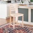 Linon Elder Commercial Grade Set of Two Counter Stools in Unfinished Beechwood