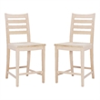 Linon Elder Commercial Grade Set of Two Counter Stools in Unfinished Beechwood