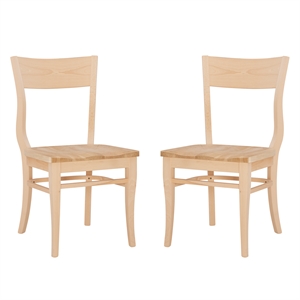 linon tucker wood set of two side chairs in unfinished