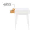 Linon Perry Wood Two Drawer Desk in White
