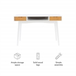 Linon Perry Wood Two Drawer Desk in White