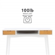 Linon Perry Wood Two Drawer Desk in White