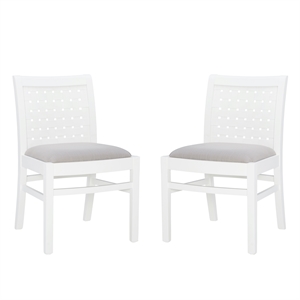 linon trent wood set of two woven chair in white