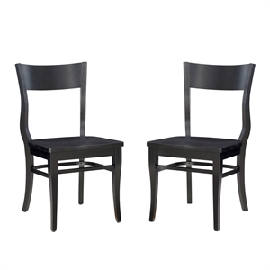 linon tucker wood set of two side chairs in black