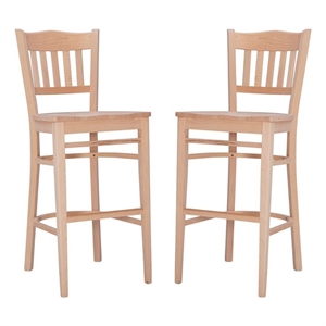 linon adella wood set of two barstools in unfinished
