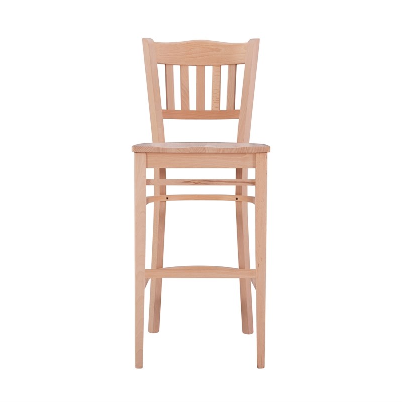 Linon Adella Set of 2 Slat Back Barstools Commercial Grade in Unfinished Wood