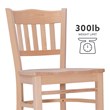 Linon Adella Set of 2 Slat Back Barstools Commercial Grade in Unfinished Wood