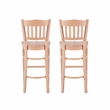 Linon Adella Set of 2 Slat Back Barstools Commercial Grade in Unfinished Wood