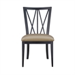 Linon Preston Set of Two Faux Leather Dining Chairs in Black Beechwood