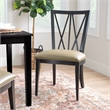 Linon Preston Set of Two Faux Leather Dining Chairs in Black Beechwood