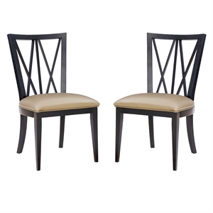 linon preston set of two wood chairs in black